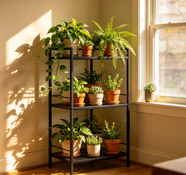 Compact 3 Tier Corner Plant Stand